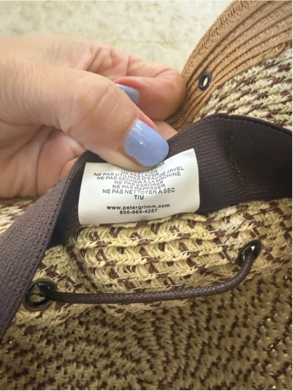 Peter Grimm One Size Beige Brown Straw Sun Hat